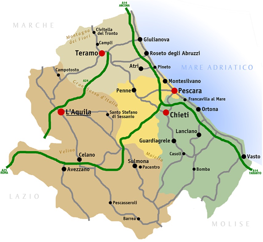 Map of Abruzzo