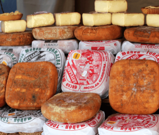 Mahon Pdo cheese in a display