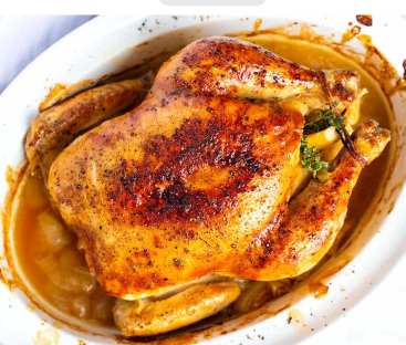 Roast chicken in Mustard Cream Sauce