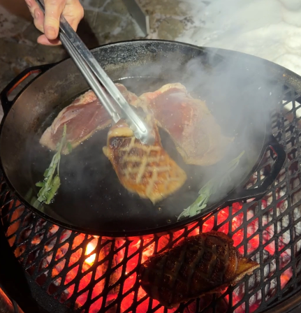 Seared Duck Breast with Grilled Oranges (pairing with Gigondas)