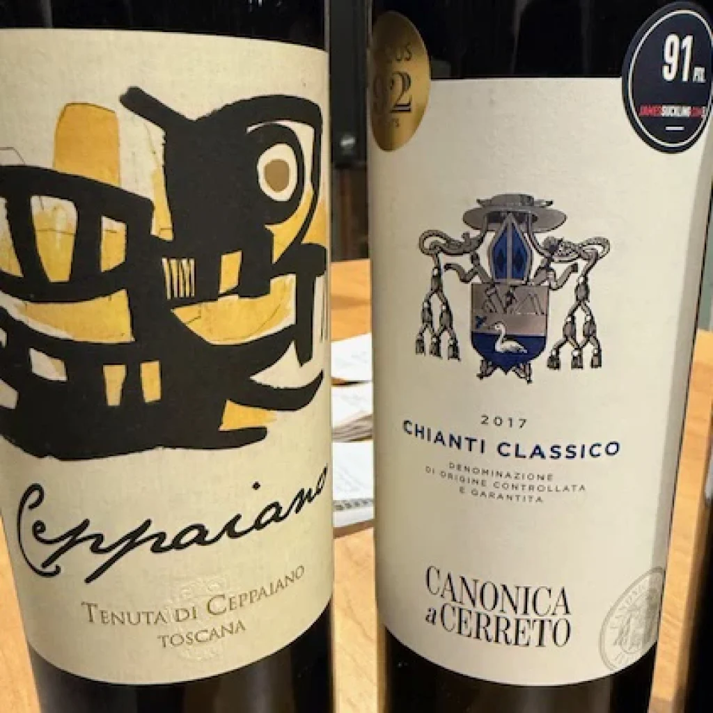 Ceppaiano and Canonica Chianti Classico wine bottles