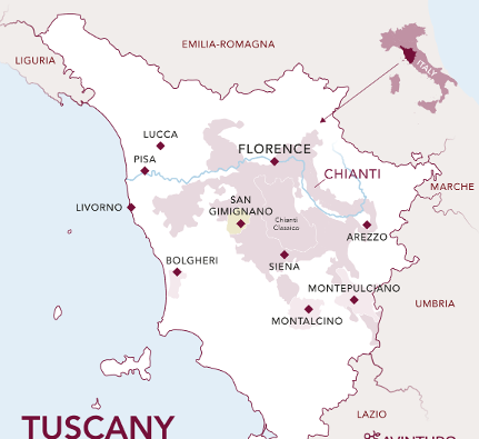 Map of Tuscany