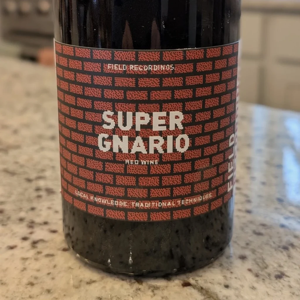 Super Gnario bottle of California red wine