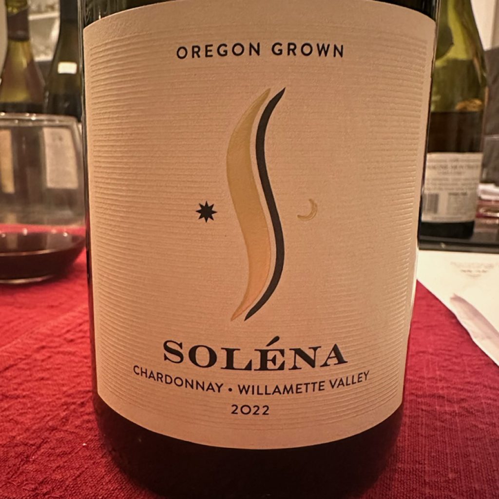 Oregon grown solena chardonnay williamette valley