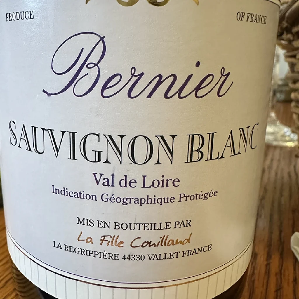 Bernier Sauvignon Blanc wine bottle.